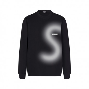 발렌시아가 남성 블랙 맨투맨 - Balenciaga Mens Black Tshirts 