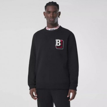 버버리 남성 크루넥 맨투맨 - Burberry Mens Black Tshirts 