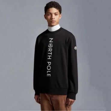 몽클레어 남성 블랙 크루넥 긴팔티 - Moncler Mens Black Tshirts 
