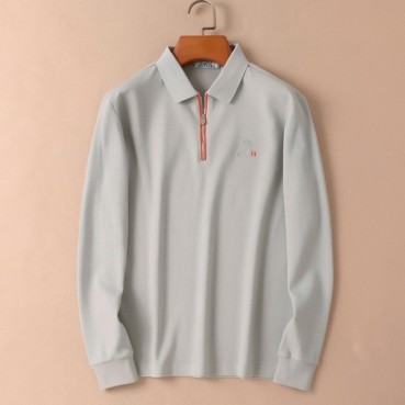 에르메스 남성 그레이 폴로 긴팔티 - Hermes Mens Gray Tshirts 