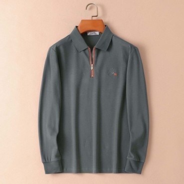 에르메스 남성 그린 폴로 긴팔티 - Hermes Mens Green Tshirts 