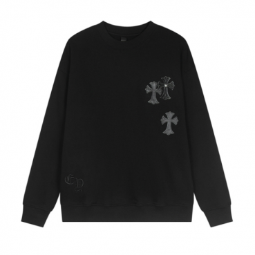 크롬하츠 남성 블랙 맨투맨 - Chrome Hearts Mens Black Tshirts 