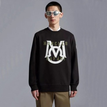 몽클레어 남성 블랙 크루넥 긴팔티 - Moncler Mens Black Tshirts 