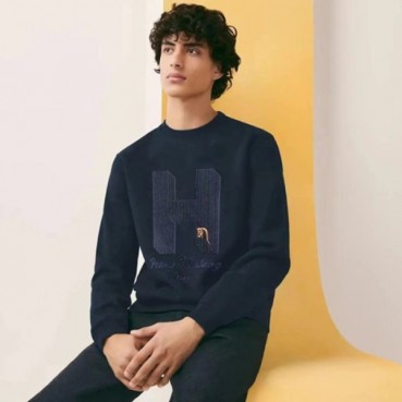 에르메스 남성 모던 네이비 맨투맨 - Hermes Mens Navy Tshirts 