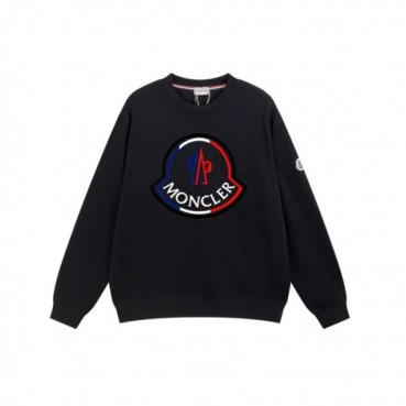몽클레어 남성 블랙 크루넥 긴팔티 - Moncler Mens Black Tshirts 