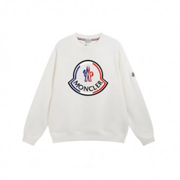 몽클레어 남성 화이트 크루넥 긴팔티 - Moncler Mens White Tshirts 