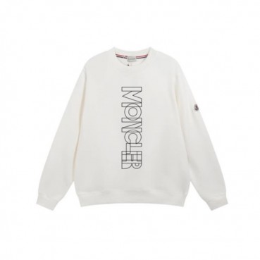몽클레어 남성 화이트 크루넥 긴팔티 - Moncler Mens White Tshirts 