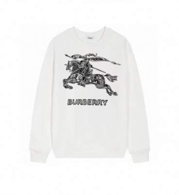 버버리 남성 크루넥 화이트 맨투맨 - Burberry Mens White Tshirts 