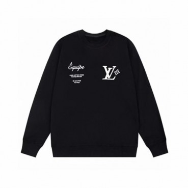 루이비통 남/녀 블랙 맨투맨 - Louis vuitton Unisex Black Tshirts 