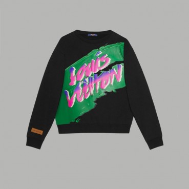 루이비통 남/녀 블랙 맨투맨 - Louis vuitton Unisex Black Tshirts 