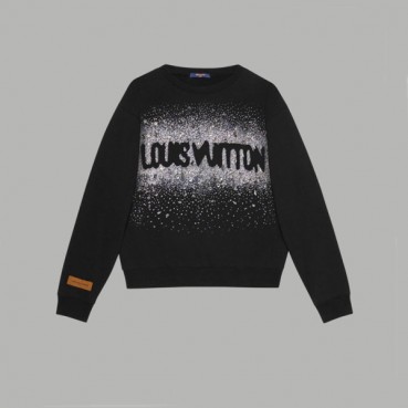 루이비통 남/녀 블랙 맨투맨 - Louis vuitton Unisex Black Tshirts 