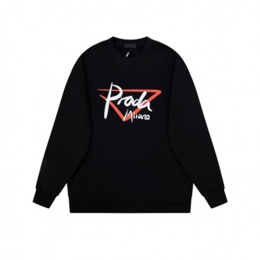 프라다 남자 크루넥 블랙 맨투맨 - Prada Mens Black Tshirts 