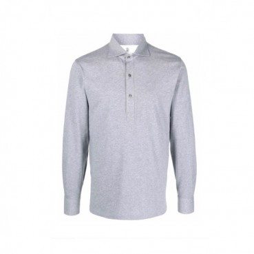 브루넬로쿠치넬리 남성 그레이 폴로 긴팔티 - Brunello Cucinelli Mens Gray Tshirts 