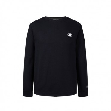 샤넬 남/녀 캐쥬얼 블랙 맨투맨 - Chanel Unisex Black Tshirts 
