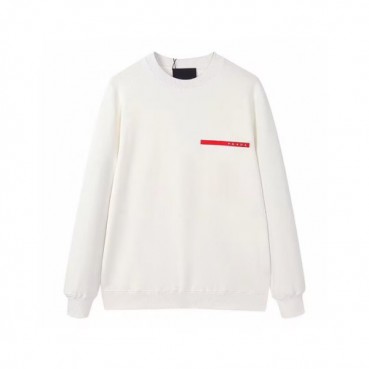 프라다 남자 크루넥 화이트 맨투맨 - Prada Mens White Tshirts 