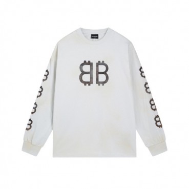 발렌시아가 남/녀 화이트 맨투맨 - Balenciaga Unisex White Tshirts 