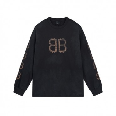 발렌시아가 남/녀 블랙 맨투맨 - Balenciaga Unisex Black Tshirts 