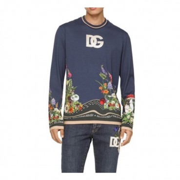 돌체앤가바나 남성 베이직 네이비 맨투맨 - Dolce&Gabbana Mens Navy Tshirts 