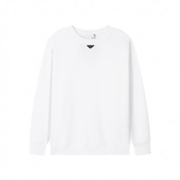 프라다 남자 크루넥 화이트 맨투맨 - Prada Mens White Tshirts 