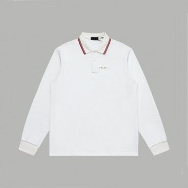 프라다 남성 폴로 화이트 맨투맨 - Prada Mens White Tshirts 
