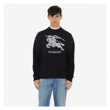 버버리 남성 크루넥 블랙 맨투맨 - Burberry Mens Black Tshirts 