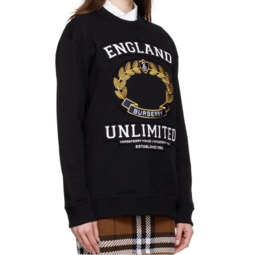 버버리 여성 크루넥 블랙 맨투맨 - Burberry Womens Black Tshirts 
