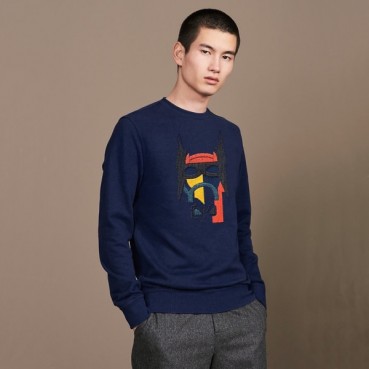 에르메스 남성 모던 네이비 맨투맨 - Hermes Mens Navy Tshirts 