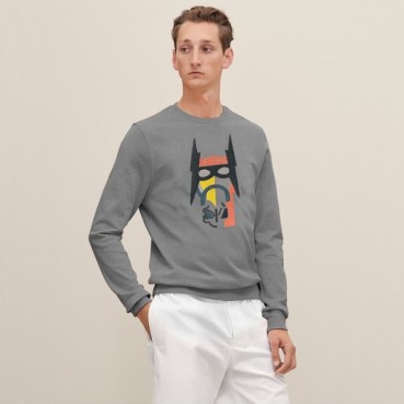 에르메스 남성 모던 그레이 맨투맨 - Hermes Mens Gray Tshirts 