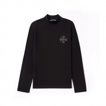 크롬하츠 남성 블랙 긴팔티 - Chrome Hearts Mens Black Tshirts 
