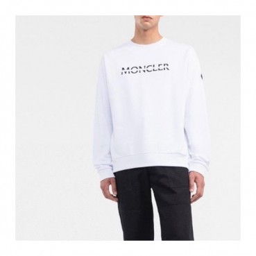몽클레어 남성 화이트 크루넥 긴팔티 - Moncler Mens White Tshirts 