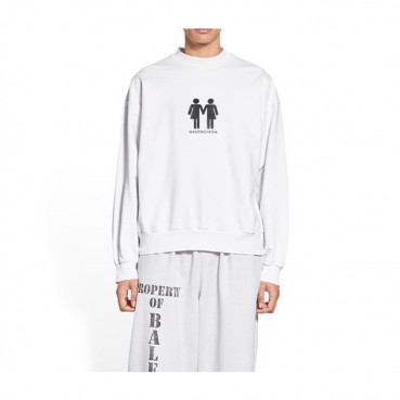 발렌시아가 남성 화이트 맨투맨 - Balenciaga Mens White Tshirts 