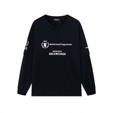 발렌시아가 남성 블랙 맨투맨 - Balenciaga Mens Black Tshirts 