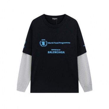 발렌시아가 남성 블랙 맨투맨 - Balenciaga Mens Black Tshirts 