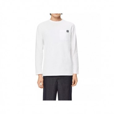 로에베 남성 클래식 화이트 맨투맨 - Loewe Mens White Tshirts 