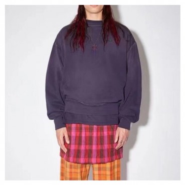 아크네 남/녀 퍼플 크루넥 맨투맨 - Acne Unisex Purple Tshirts 