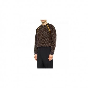 펜디 남성 캐쥬얼 브라운 맨투맨 - Fendi Mens Brown Tshirts 