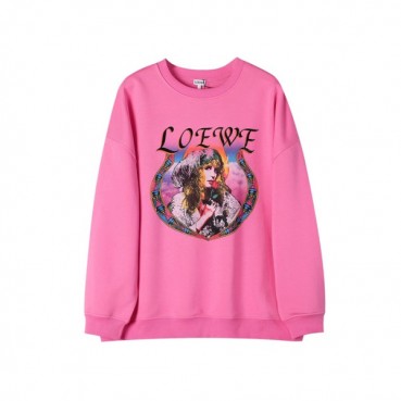 로에베 남/녀 클래식 핑크 맨투맨 - Unisex Pink Tshirts 