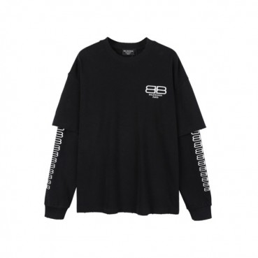 발렌시아가 남성 캐쥬얼 블랙 맨투맨 - Mens Black Tshirts 