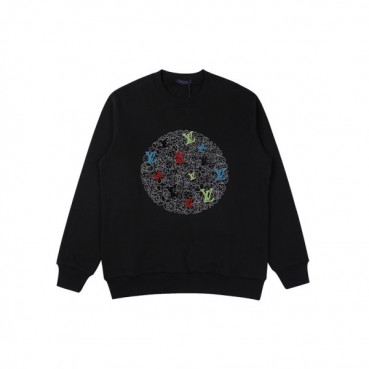 루이비통 남성 모던 블랙 맨투맨 - Mens Black Tshirts 