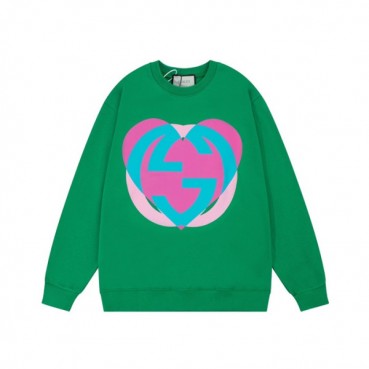 구찌 남/녀 캐쥬얼 그린 맨투맨 - Unisex Green Tshirts 