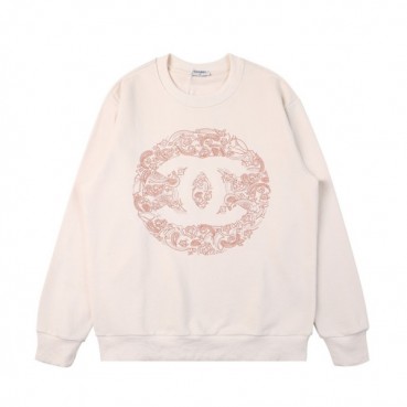 샤넬 남/녀 캐쥬얼 아이보리 맨투맨 - Unisex Ivory Tshirts 