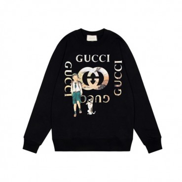 구찌 남/녀 캐쥬얼 블랙 맨투맨 - Unisex Black Tshirts 