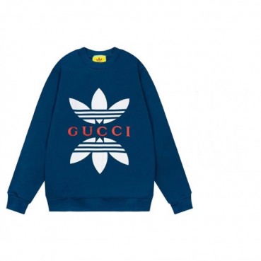 구찌 남/녀 캐쥬얼 블루 맨투맨 - Unisex Blue Tshirts 