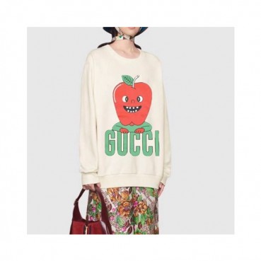 구찌 남/녀 캐쥬얼 아이보리 맨투맨 - Unisex Ivory Tshirts 