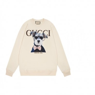 구찌 남/녀 캐쥬얼 아이보리 맨투맨 - Unisex Ivory Tshirts 