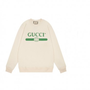 구찌 남/녀 캐쥬얼 아이보리 맨투맨 - Unisex Ivory Tshirts 