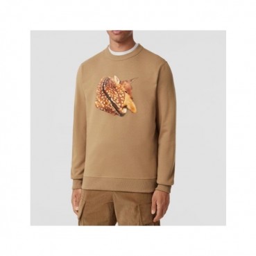 버버리 남성 크루넥 카멜 맨투맨 - Unisex Camel Tshirts 