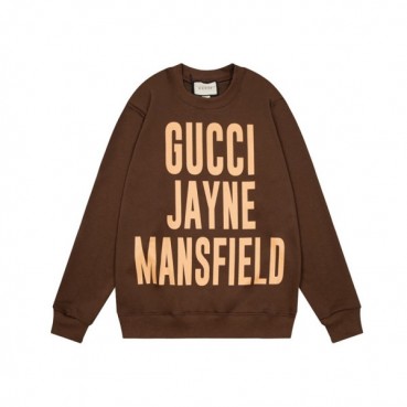 구찌 남/녀 캐쥬얼 브라운 맨투맨 - Unisex Brown Tshirts 