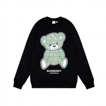 버버리 남/녀 크루넥 블랙 맨투맨 - Unisex Black Tshirts 