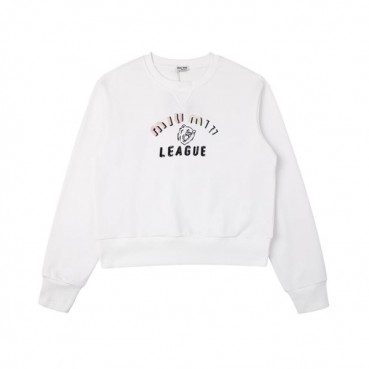 미우미우 여성 모던 맨투맨 - Miumiu Womens White Tshirts 